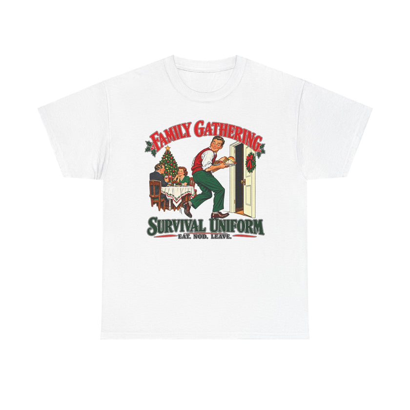 Family Gathering Survival Uniform Christmas T-Shirt – front design