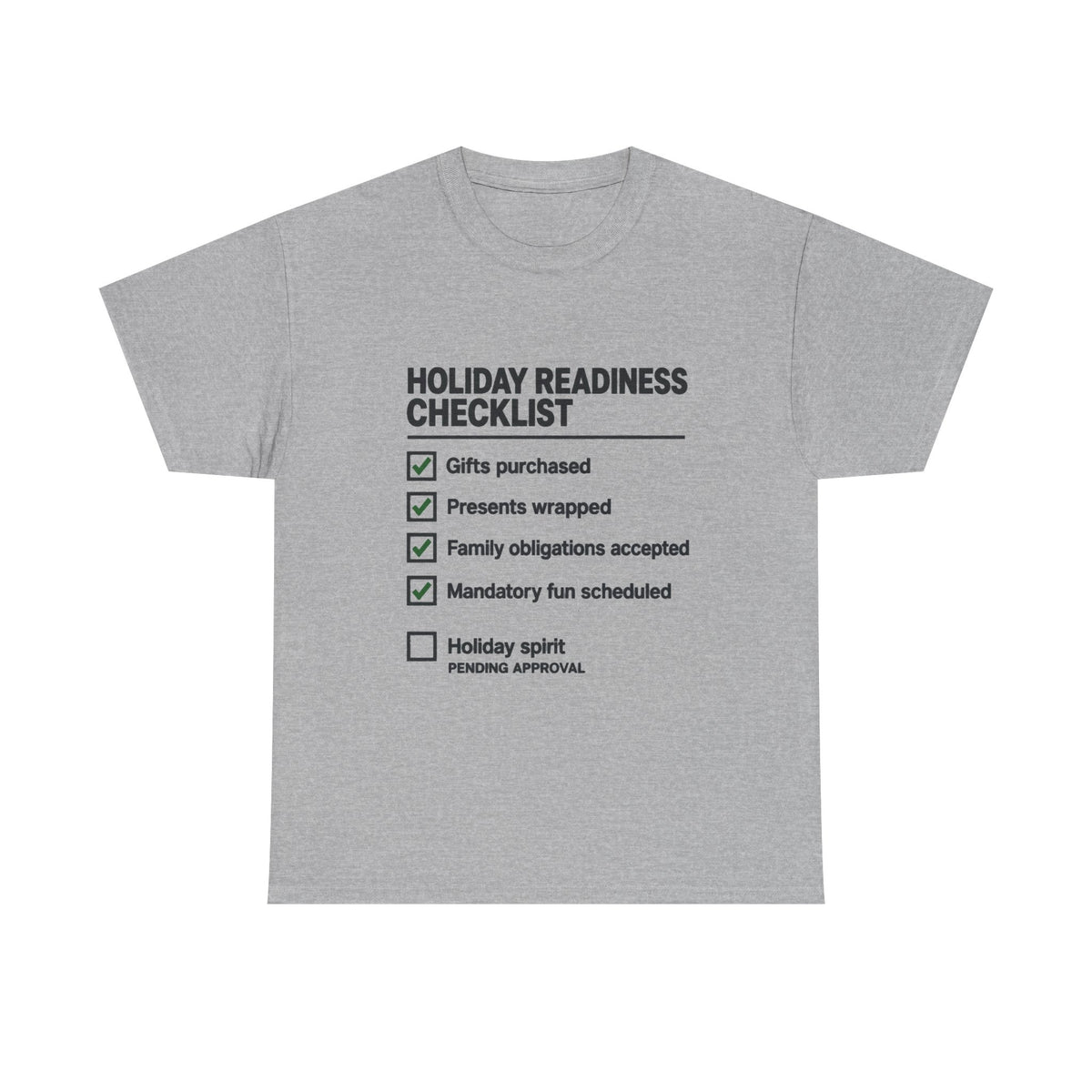 Holiday Readiness Checklist Funny Christmas T-Shirt