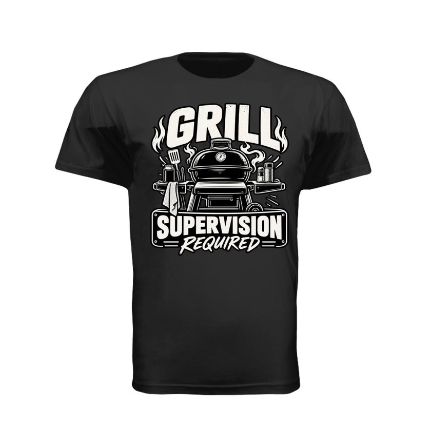 Grill Supervision Required Funny BBQ Dad T-Shirt