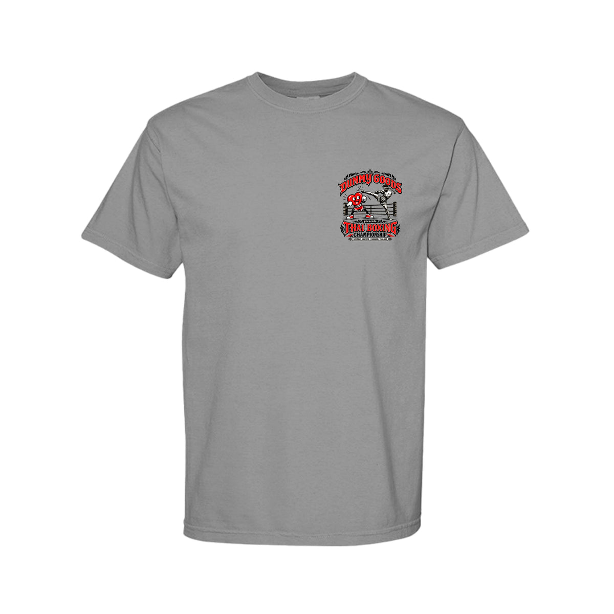 Thai Boxing Championship Dummy Graphic T-Shirt — Grey / S